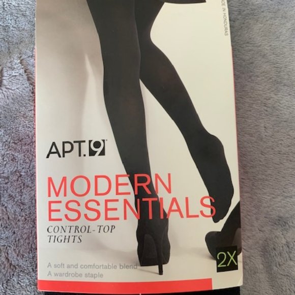 Apt. 9 Modern Essentials Control Top Tights Black - Picture 1 of 3